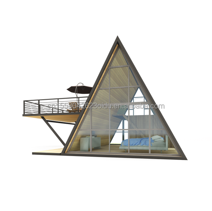 Galvanized Steel Square Tubes Deluxe Small Wooden House Triangle Modular Prefabricated House for Your Requirements