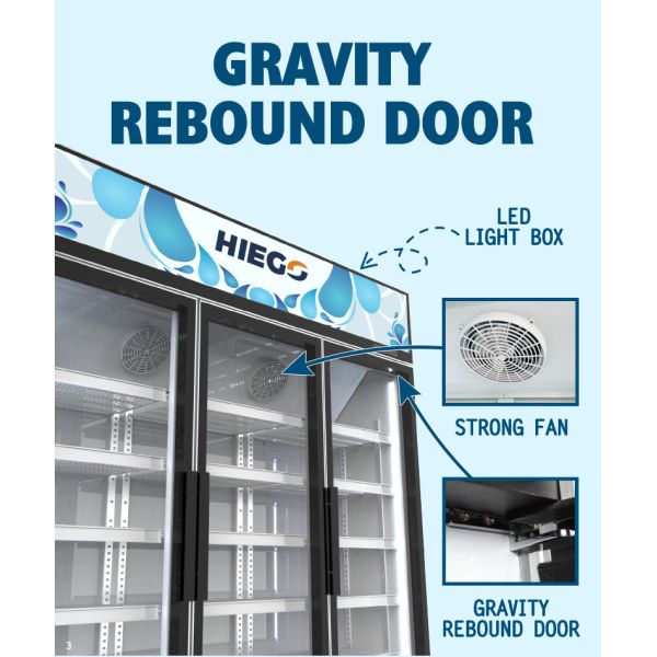 Air Cooling Double Glass Door Display Chiller 980L R290 Single Temperature