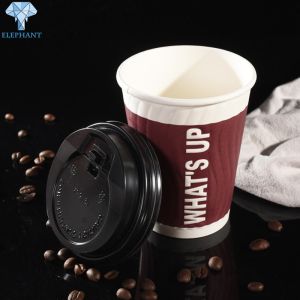 China Matt Lamination ripple coffee cups 8Oz Hot Cups With Lids wholesale