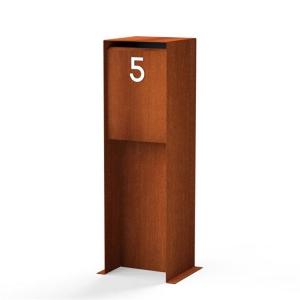 China Custom Modern Standing Residential Curbside Rusty Corten Steel Letter Box wholesale