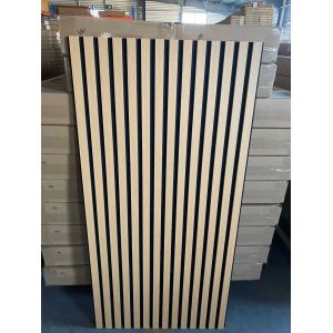 China Acoustic Wood Slat Panels Custom Slat Spacing NRC>0.85 for Boutique Offices Statement Home Walls Easy DIY Install on sale