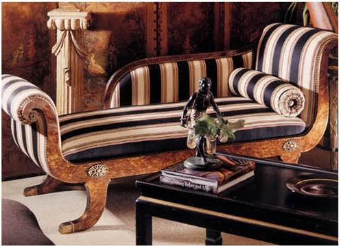 Custom Gilding Hand Carved Indoor Chaise Lounge Chair Leather / Fabric