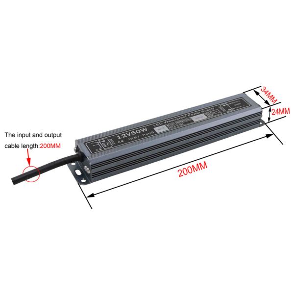 Power supply for p10 led module 50w waterproof power supply IP67 LED transformer Adapter