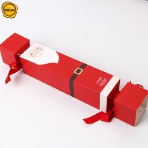 Christmas Packaging 300gsm Candy Shape Cosmetic Packaging Box With Ribbon