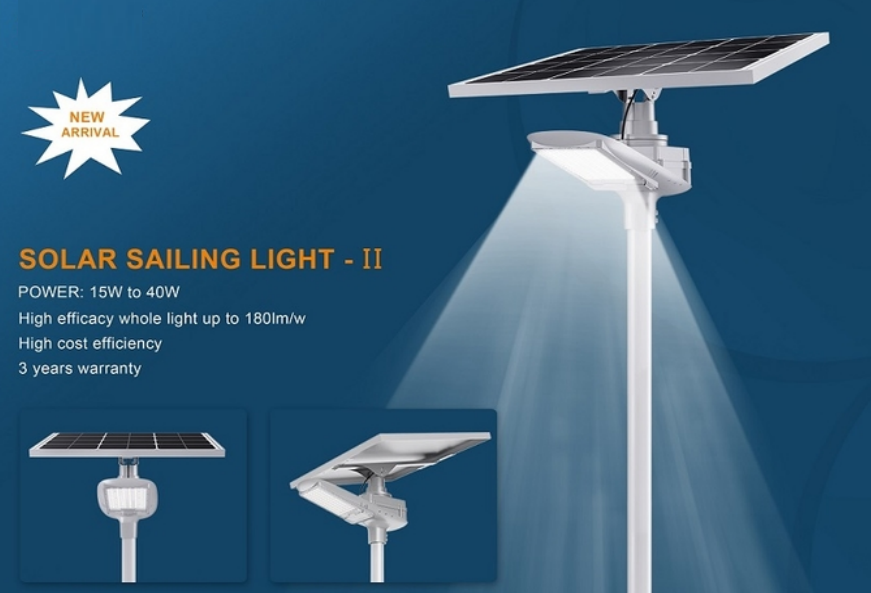 Adjustable Solar Garden Street Light 180lm IP66 Water Resistant