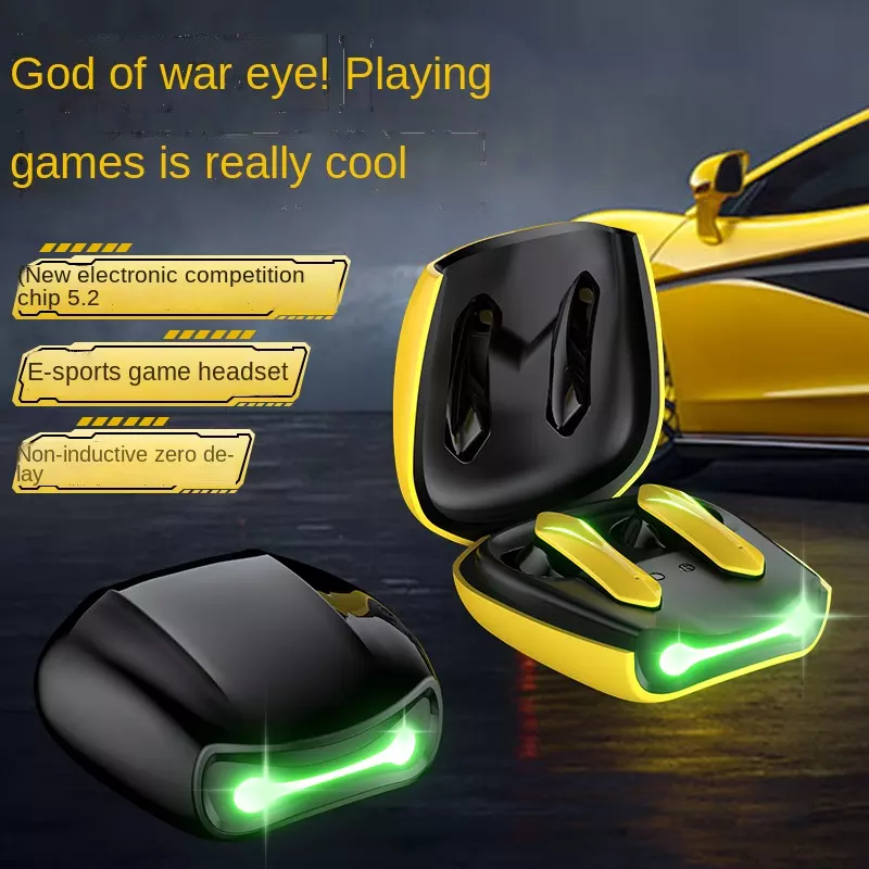 Yellow Air Car TWS Wireless Bluetooth Earphones HIFI Earphone Hornet Dor Earbud