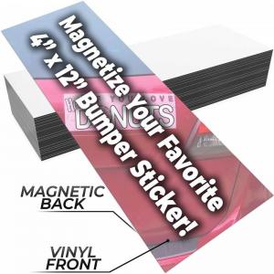 China Self Adhesive Custom Car Magnetic Bumper Stickers Flexible Magnet Material wholesale