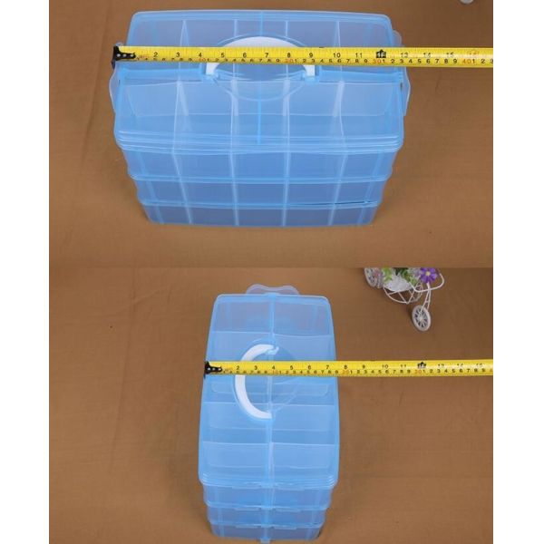 Compartment Clear Plastic Storage Box With Removable Dividers, Slots Adjustable Craft Organizer Jewelry plastic Storage