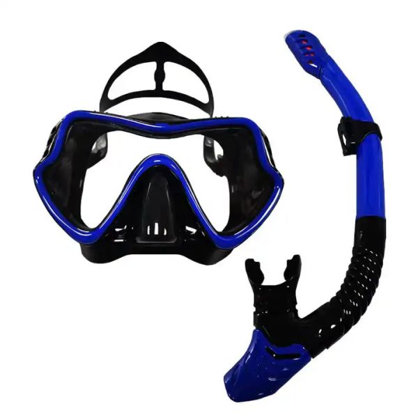 High Quality Adult Snorkel Diving Scuba Set With Anti-Fog Coated Glass Purge Valve And Anti-Splash Silicon Mouth Piece