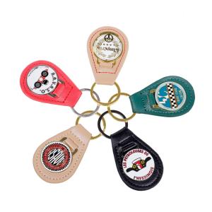China Genuine Leather Key Fob Customized Souvenir Enamel Personalised Keychain wholesale