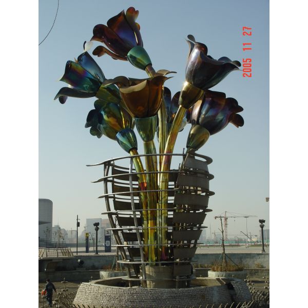 Large metal Garden colorful painting stainless steel sculpture,Stainless steel sculpture supplier