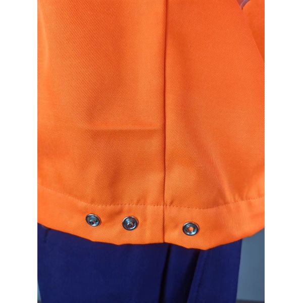 100% Polyester 280GSM Orange Jacket with Reflective Strips and Detachable Hood and Without Pocket