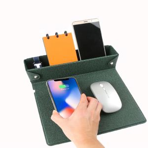China Magnetic Wireless Charging Leather Desk Pad Multifunctional Folding wholesale