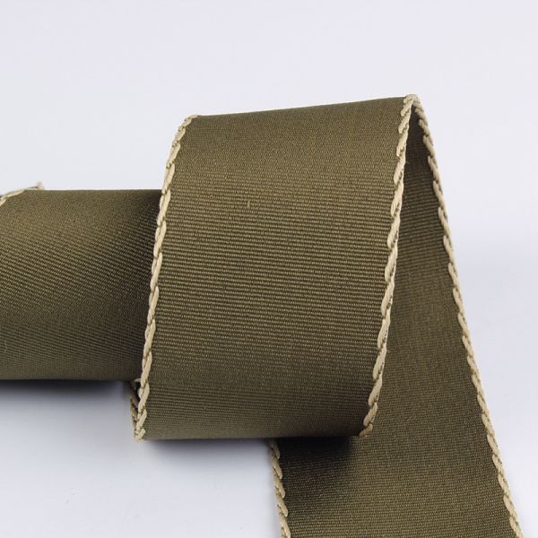 10mm-38mm Stitched Polyester Grosgrain Ribbon ISO9001 Solid Pattern