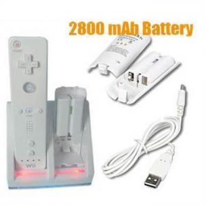 China DC 5V Nintendo Wii Remote Controller With USB Cable, 2800mAH Rechargeable Battery on sale