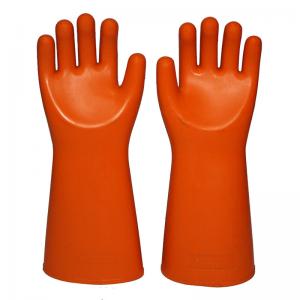 China Straight Cuff Rubber Latex 35KV Insulating Electric Gloves wholesale