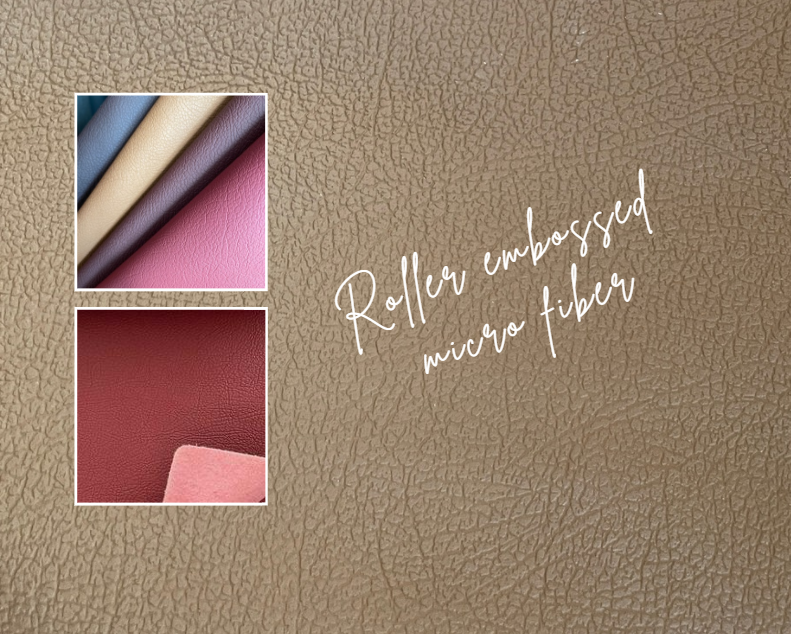 Synthetic Automotive Leather Roller Embossed Micro Fiber Scratch Resistant Realistic Grain