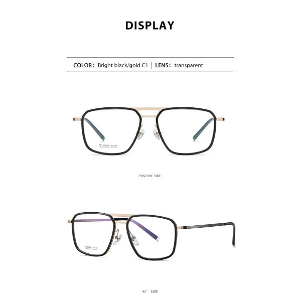 Clear Lens Acetate Titanium Glasses , Unisex Metal Frame Glasses