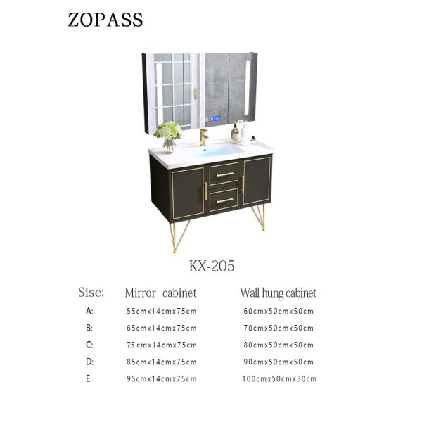 No Oxidation Bathroom Vanity Cabinet Custom Dark Blue Brown Color