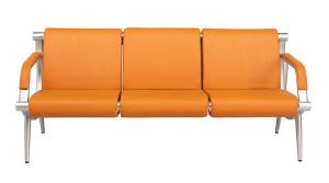 China Orange Full Upholstery Back And Seat Airport Waiting Chair L1800mm on sale