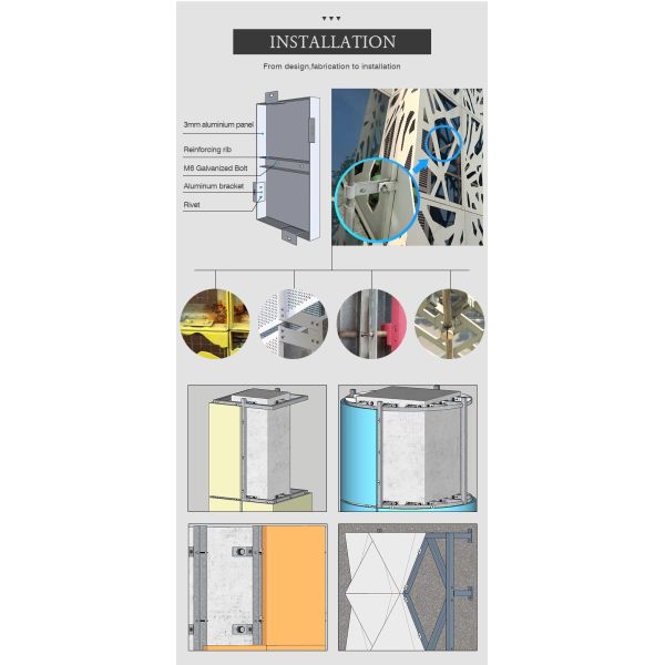 Carved 2mm 5005H24 Aluminium Curtain Wall Systems