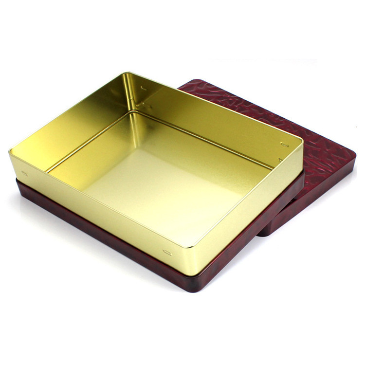 Large Rectangular Metal Tins 4c Printing For Cookie And Chocolate Packaging