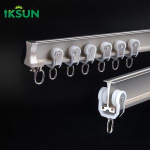 China Aluminium Ripple Fold Flexible Curved Curtain Track For Hospital Hotel on sale