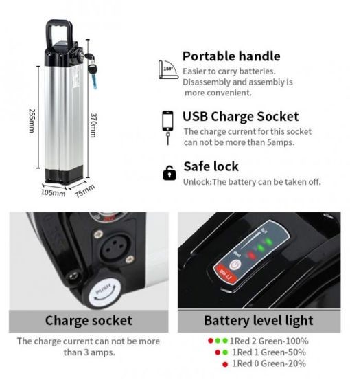Portable 10AH 36V Lithium Scooter Battery , Multipurpose Electric Tricycle Battery