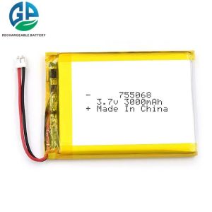 China Li Polymer KC Rechargeable Lithium Ion Battery Pack 755068 3000Mah on sale