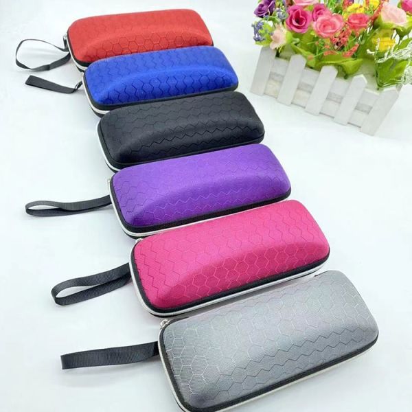 Portable Knitted Fabric Zip Around Glasses Case 162mm Length UV Proof