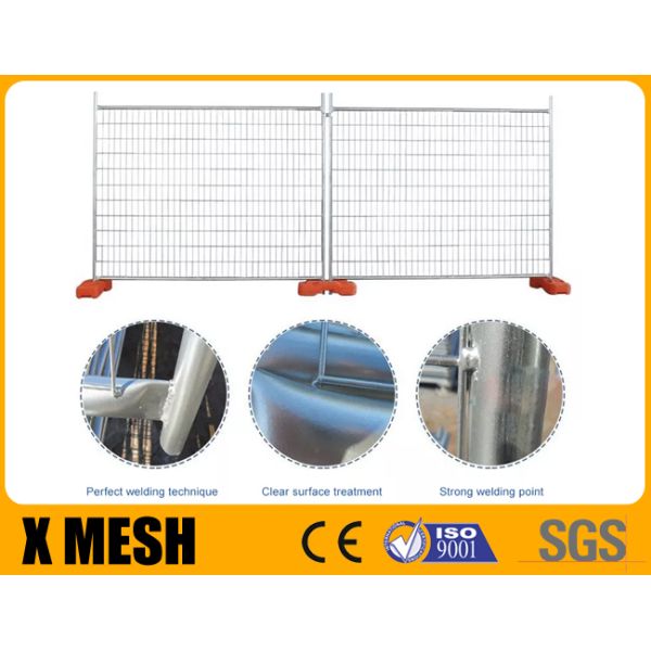 3.0mm Heavy Duty Galvanized Temporary Netting Fence With Concrete Block Base