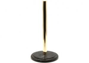 China Upright Black Marble Stone Paper Towel Holder Round Metal Pole wholesale