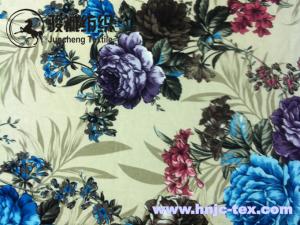 China Anti static/anti pilling paper printing flower printed velvet fabric for apparel on sale