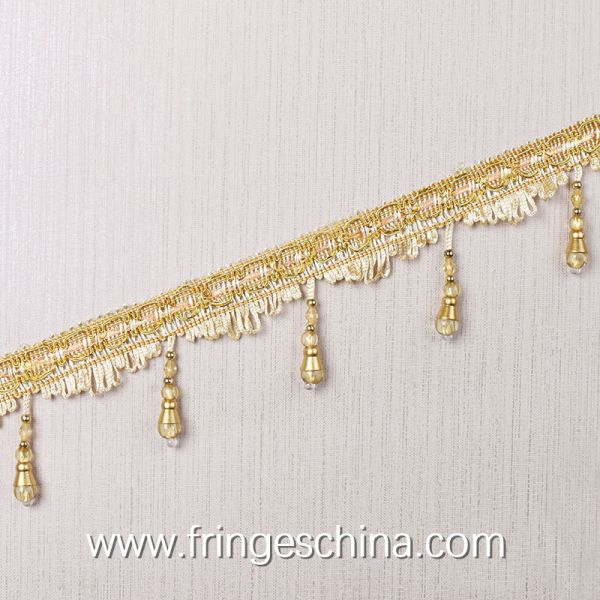 Handmade fashionable chain beads lace tassels fringes for curtain/sofa/pillow decoration