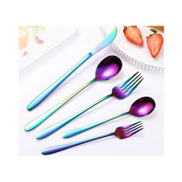 Five Piece Kitchen Household Items Western Stainless Steel Fork And Spoon Set Gift Box