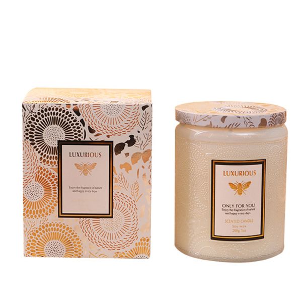 Tapered Vegan Soy Candles Scented 20cm Height In Amber Glass Jar