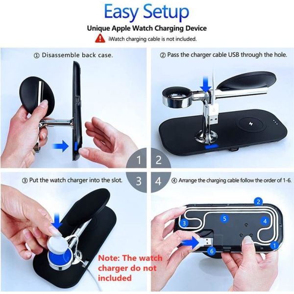 3 In 1 Wireless Magsafe Charger 10W 1.2A 3MM Qi Fast Charging Station