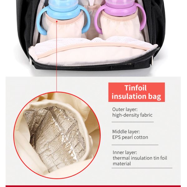 ISO9001 Fashion Mummy Maternity Nappy Diaper Bag Backpack With USB