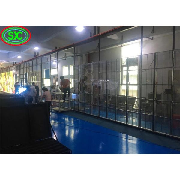 High brightness 1r1g1b transparent led panel screen with 15.63mm pixel pitch