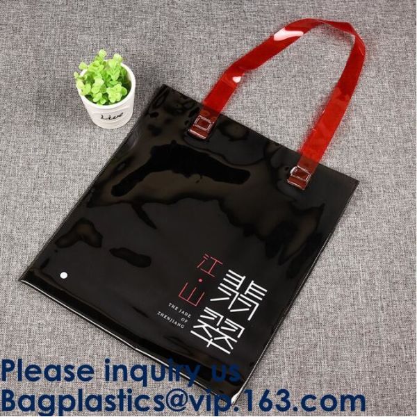 Clear Purple Trendy Shopping Bag,Folding PVC Tote Bag,Waterproof PVC Shopping Shoulder Bag, BAGEASE, BAGPLASTICS