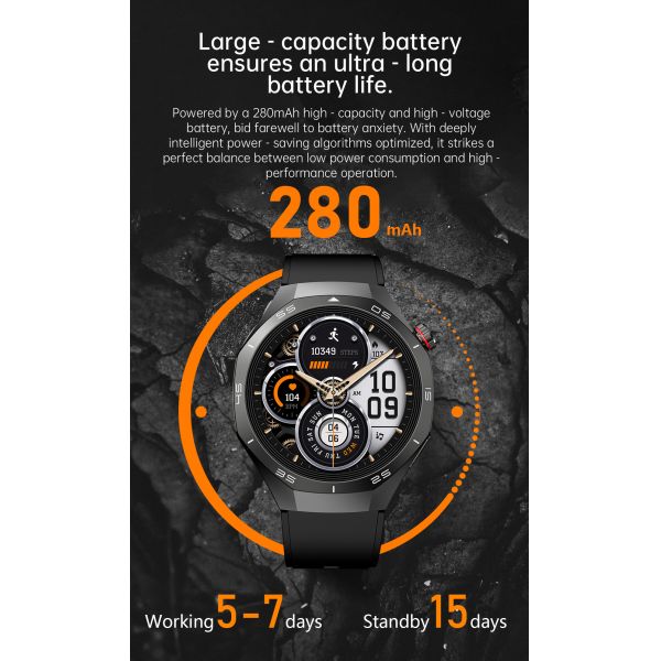 HW95 Smart Watch IP68 1.53inch Sport Watch for Men ECG PPG Fitness Tracker Heart Rate Wristband Round Smart Bracelet