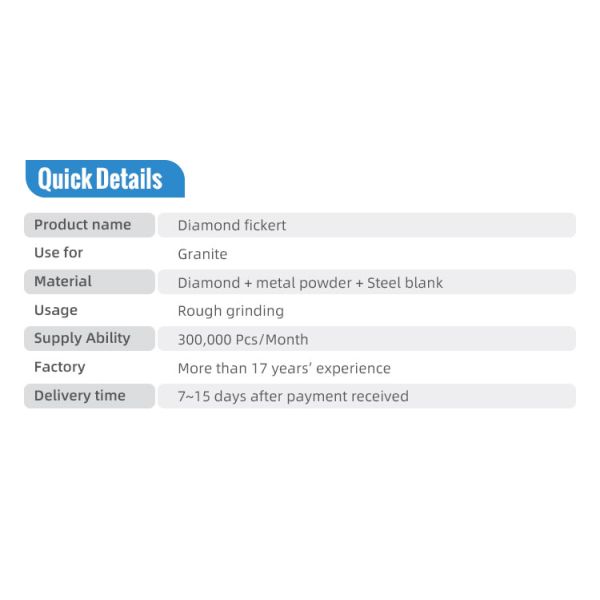 Customized Support Resin Fickert Abrasive Tool for Polishing Granite Efficiently