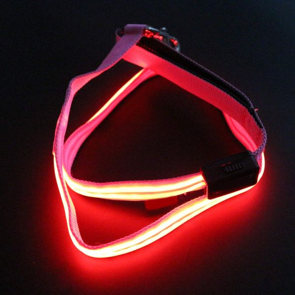 China Double Optical Fiber LED Light Up Dog Leash 2 Lighting Modes With Flashlight wholesale