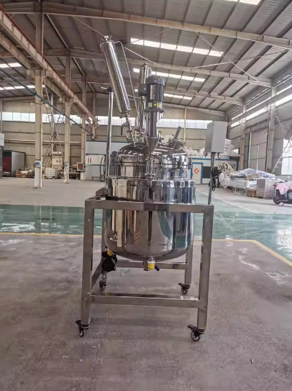 50L Stainless Steel Reactor Laboratory Double-Layer Chemical Reaction Vessel with Digital Display Device and Supporting Frame