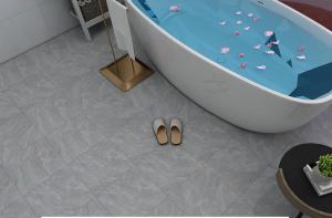 China Grey Shower Balcony Living Room Floor Tile Ceramic Rustic 40x40cm Gloss Glazed Matt Indoor on sale