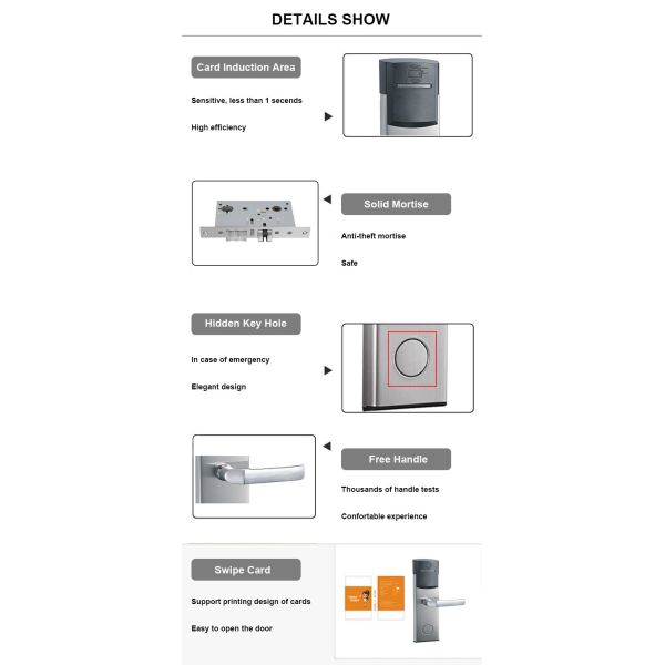 OEM/ ODM Manufacturer Keyless Digital Door Lock with Smart Card