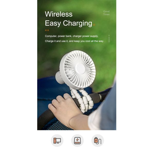 Battery USB Rechargeable Table Fan 2500mAh Portable Baby Mini Handheld Stroller Fan