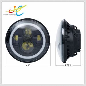 Phone App Control RGB 7 inch offroad headlight high lumens 7 inch RGB round led