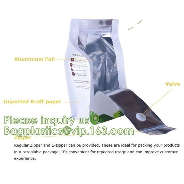 Eco Recyclable Reusable Resealable Doypack Coffee Tea Bag Red Stand up Pouch with Valve and k Chocolate, Potato