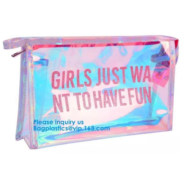 Customize New Fashion Hologram Cosmetic PVC Bag Holographic Makeup Bag Ladies Makeup Bag